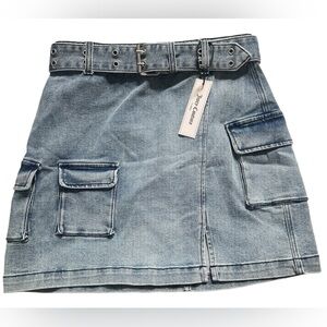 Juicy Couture Cargo Mini Skirt Blue Denim Size 29